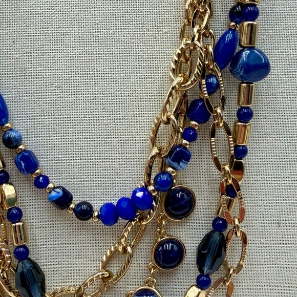 Nina Ricci Beautiful Blues Strands Necklace - Picture 3 of 4